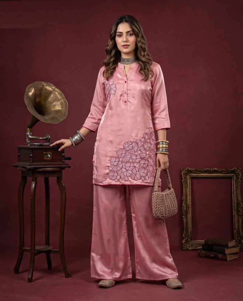 Naisha K 1319 Roman Glass Embroidered Fancy Co Ord Set Collection — Wholesale Kurtis, Vardan Ethnic wholesale from Surat — Photo 3