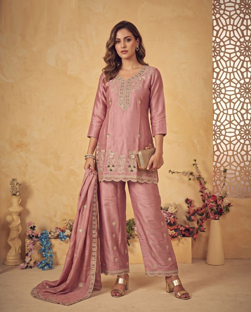 Naisha K 1334 Glass Crush Embroidered Designer Kurti With Bottom Dupatta Catalog — Wholesale Kurtis, Vardan Ethnic wholesale from Surat — view 2