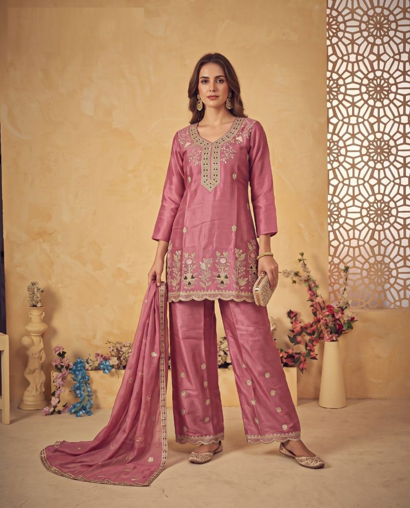 Naisha K 1334 Glass Crush Embroidered Designer Kurti With Bottom Dupatta Catalog — Wholesale Kurtis, Vardan Ethnic wholesale from Surat — view 5