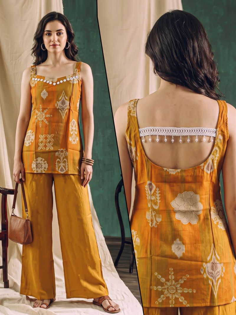 Naisha K 1353 Vatican Discharge Printed Fancy Co Ord Set — Wholesale Kurtis, Vardan Ethnic wholesale from Surat — Photo 4
