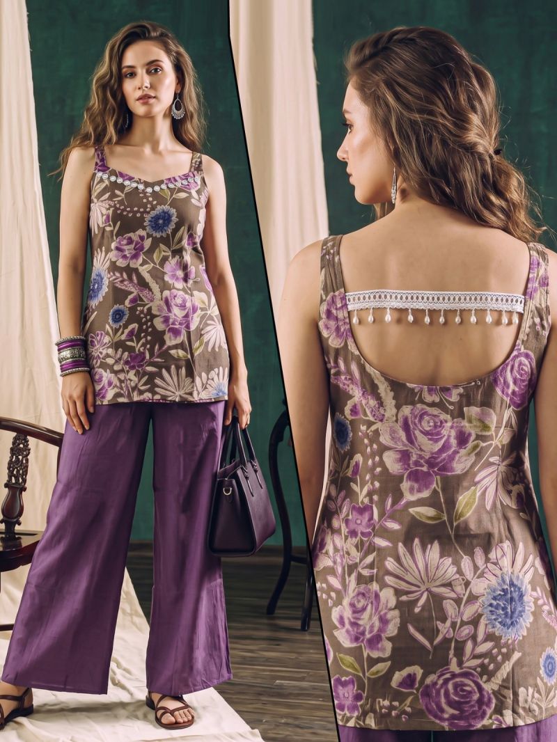Naisha K 1353 Vatican Discharge Printed Fancy Co Ord Set — Wholesale Kurtis, Vardan Ethnic wholesale from Surat — Photo 9
