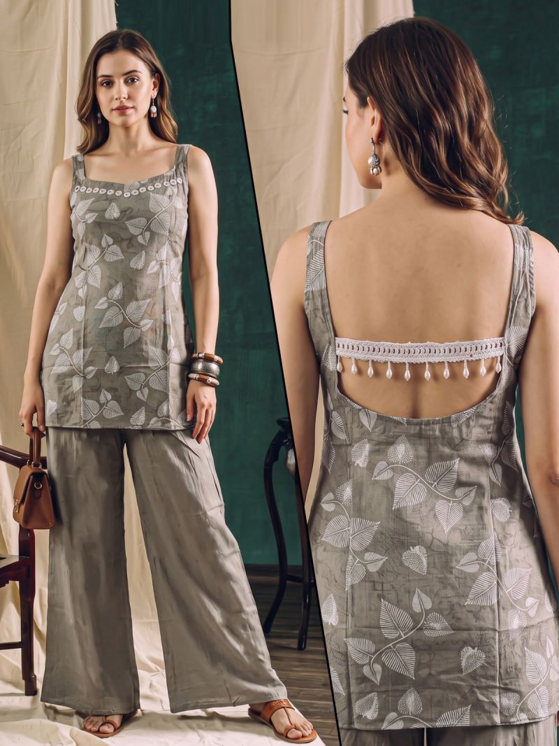 Naisha K 1353 Vatican Discharge Printed Fancy Co Ord Set — Wholesale Kurtis, Vardan Ethnic wholesale from Surat — Photo 7