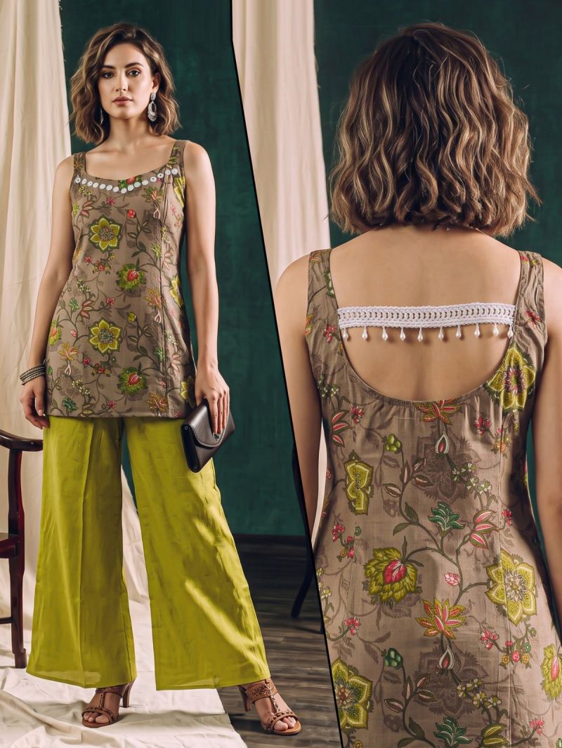 Naisha K 1353 Vatican Discharge Printed Fancy Co Ord Set — Wholesale Kurtis, Vardan Ethnic wholesale from Surat — Photo 6