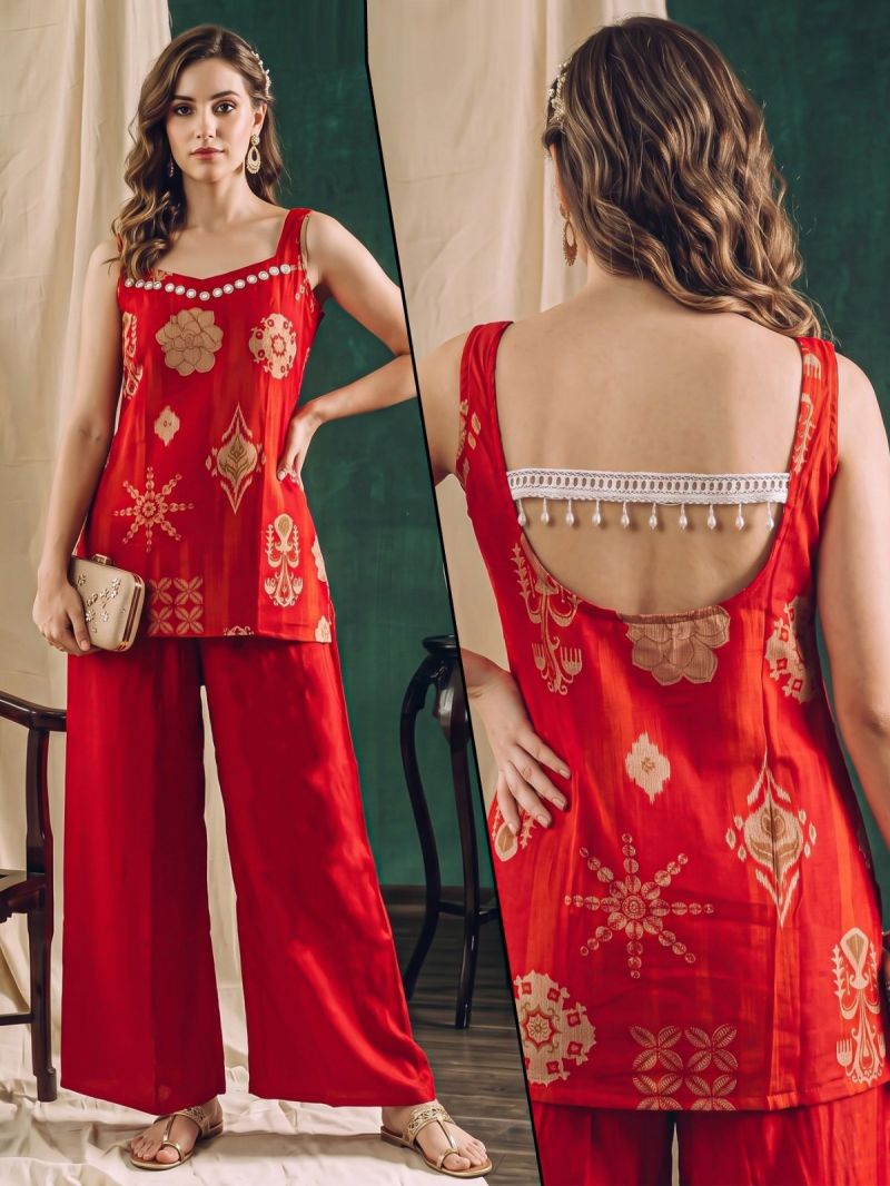 Naisha K 1353 Vatican Discharge Printed Fancy Co Ord Set — Wholesale Kurtis, Vardan Ethnic wholesale from Surat — Photo 14
