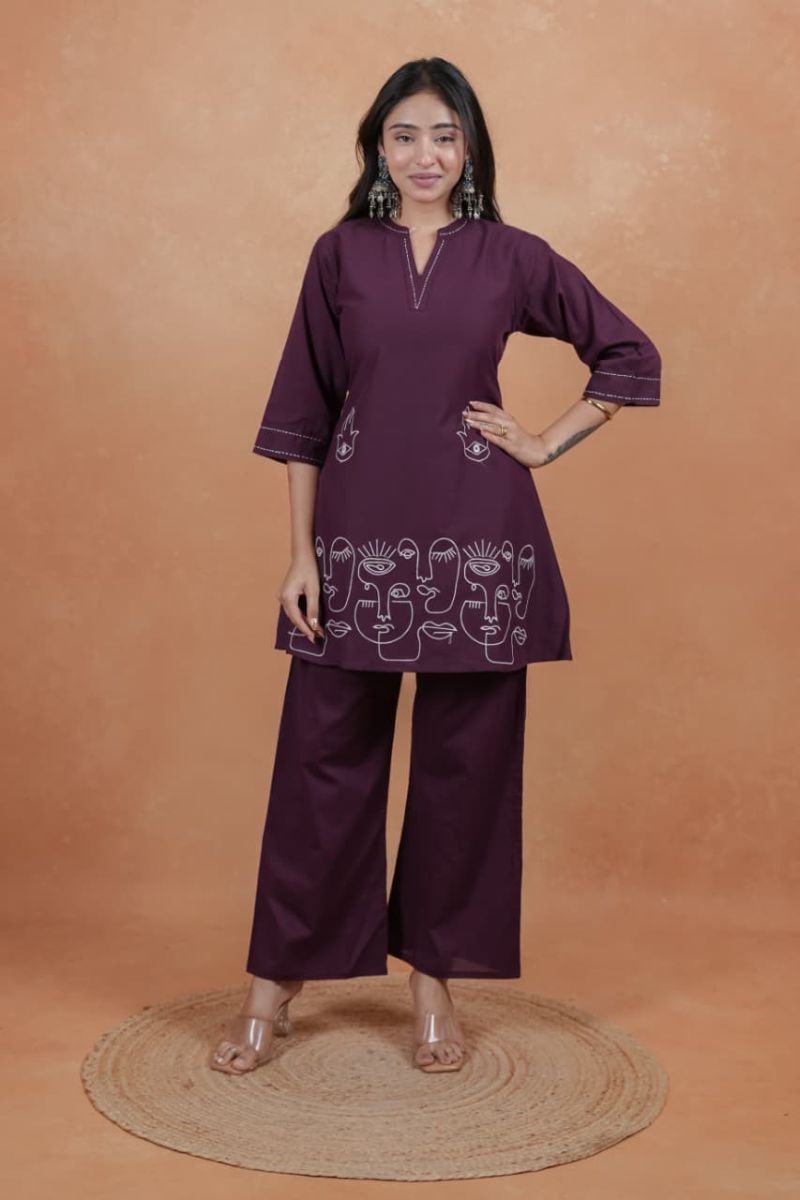 Naisha K 1356 Wholesale Pure Cotton Fancy Co Ord Set Collection — Wholesale Kurti Pant Set, Vardan Ethnic wholesale from Surat — Photo 2