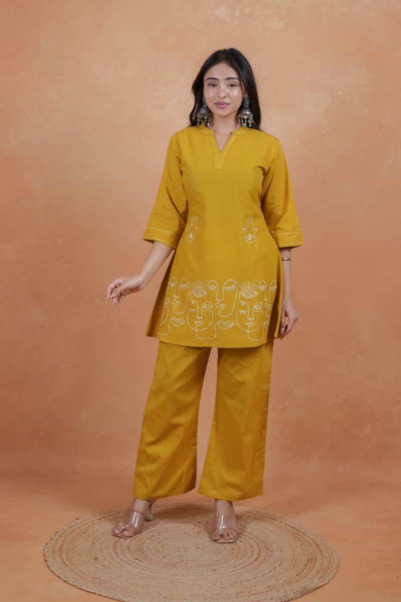 Naisha K 1356 Wholesale Pure Cotton Fancy Co Ord Set Collection — Wholesale Kurti Pant Set, Vardan Ethnic wholesale from Surat — Photo 4