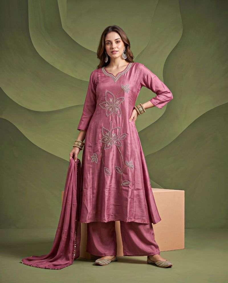 Naisha K 1360 Glass Crush Beads Work Anarkali Kurti With Bottom Dupatta Catalog — Wholesale Kurtis, Vardan Ethnic wholesale from Surat — view 2