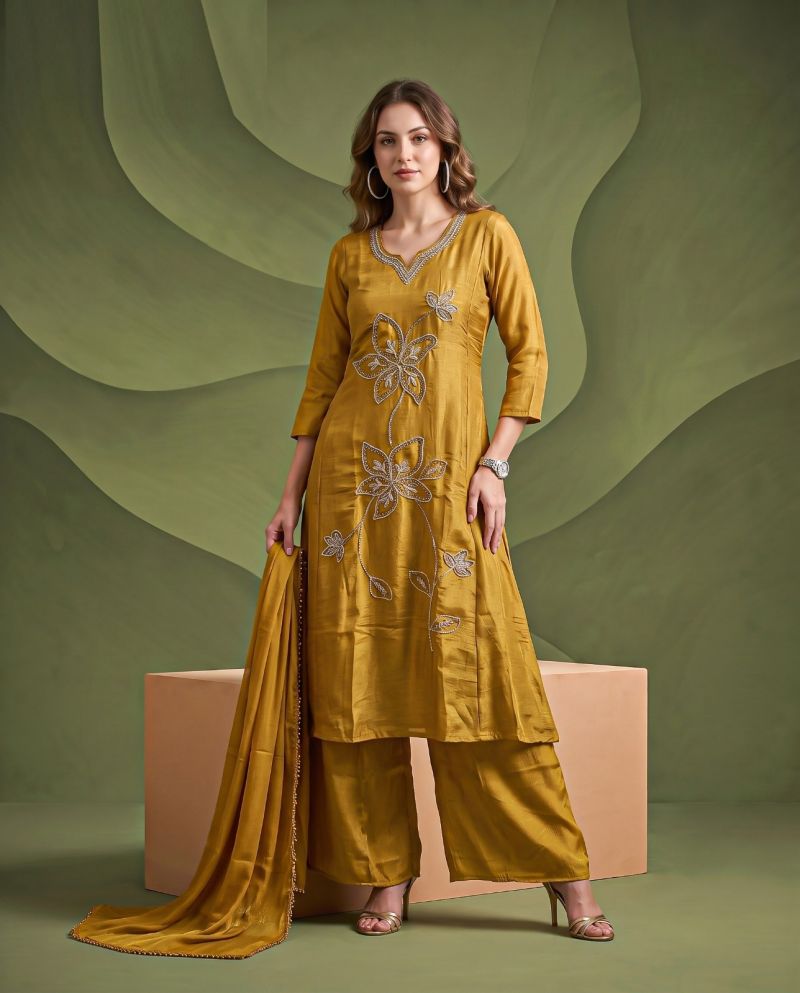 Naisha K 1360 Glass Crush Beads Work Anarkali Kurti With Bottom Dupatta Catalog — Wholesale Kurtis, Vardan Ethnic wholesale from Surat — view 4