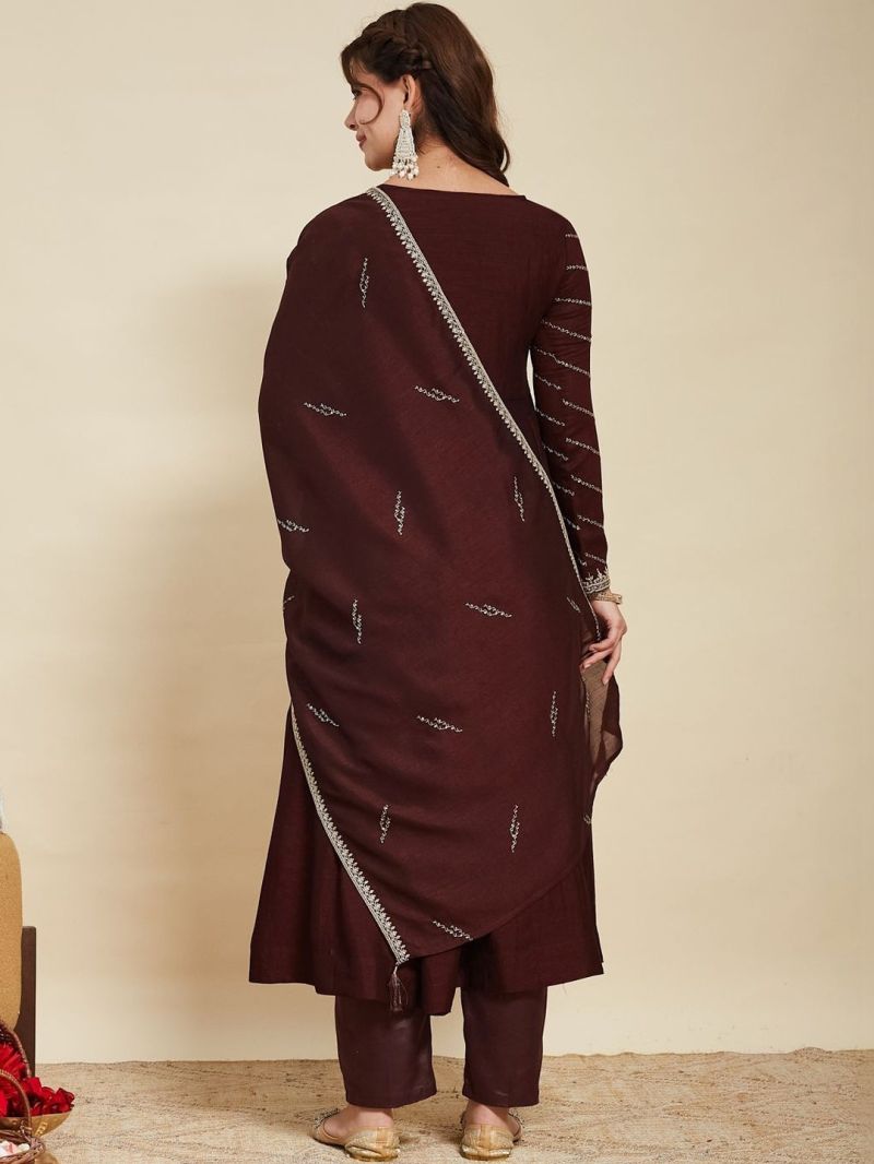 Navya Kurti 307 Vichitra Silk Embroidered Kurti With Bottom Dupatta — Vichitra Silk, Wholesale Kurtis, Vardan Ethnic wholesale from Surat — Photo 2