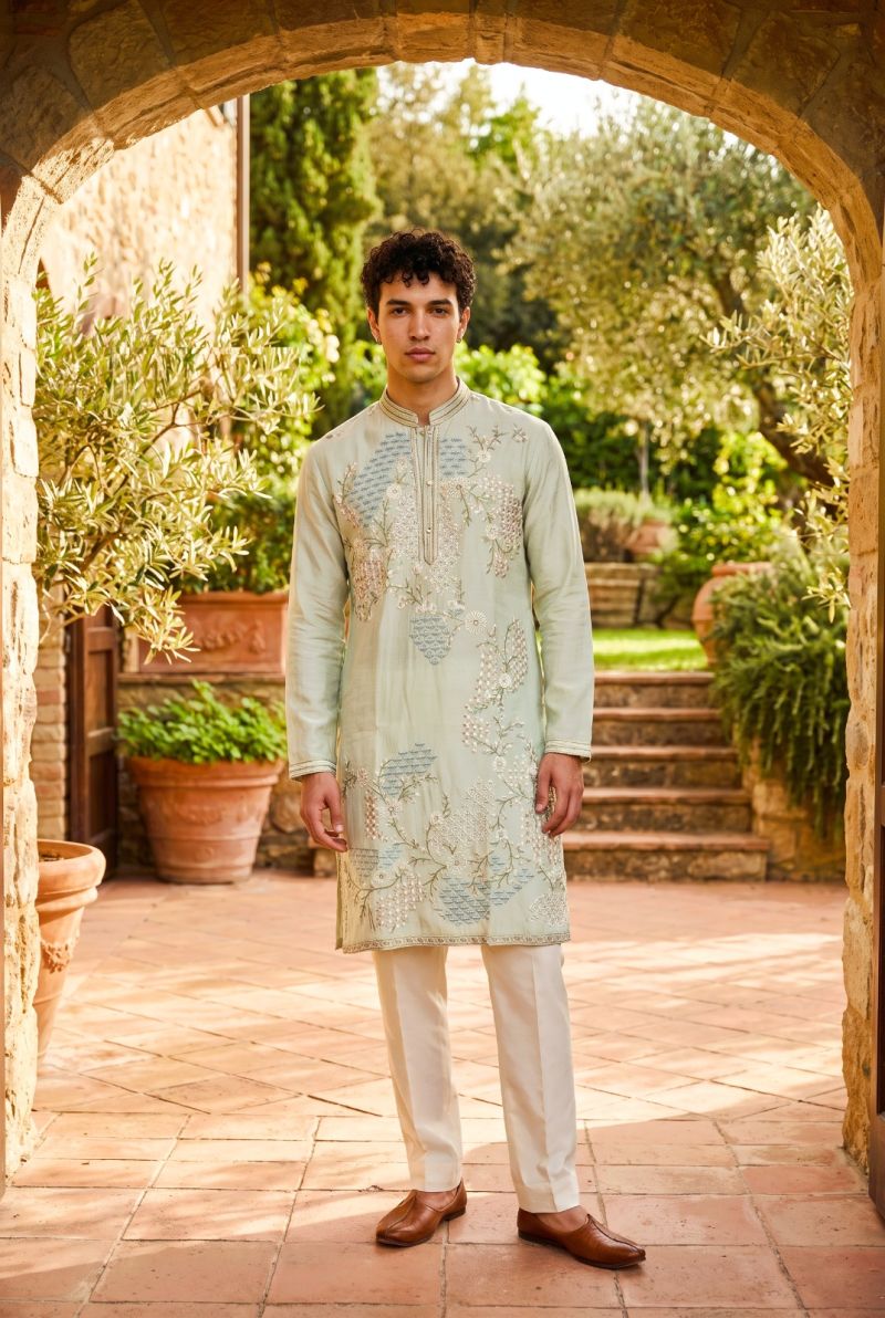 Outluk Wedding 54 Lachaka Embroidery Worked Kurta And Pajama Catalog — Men's Wear, Outluk wholesale from Surat — Photo 11