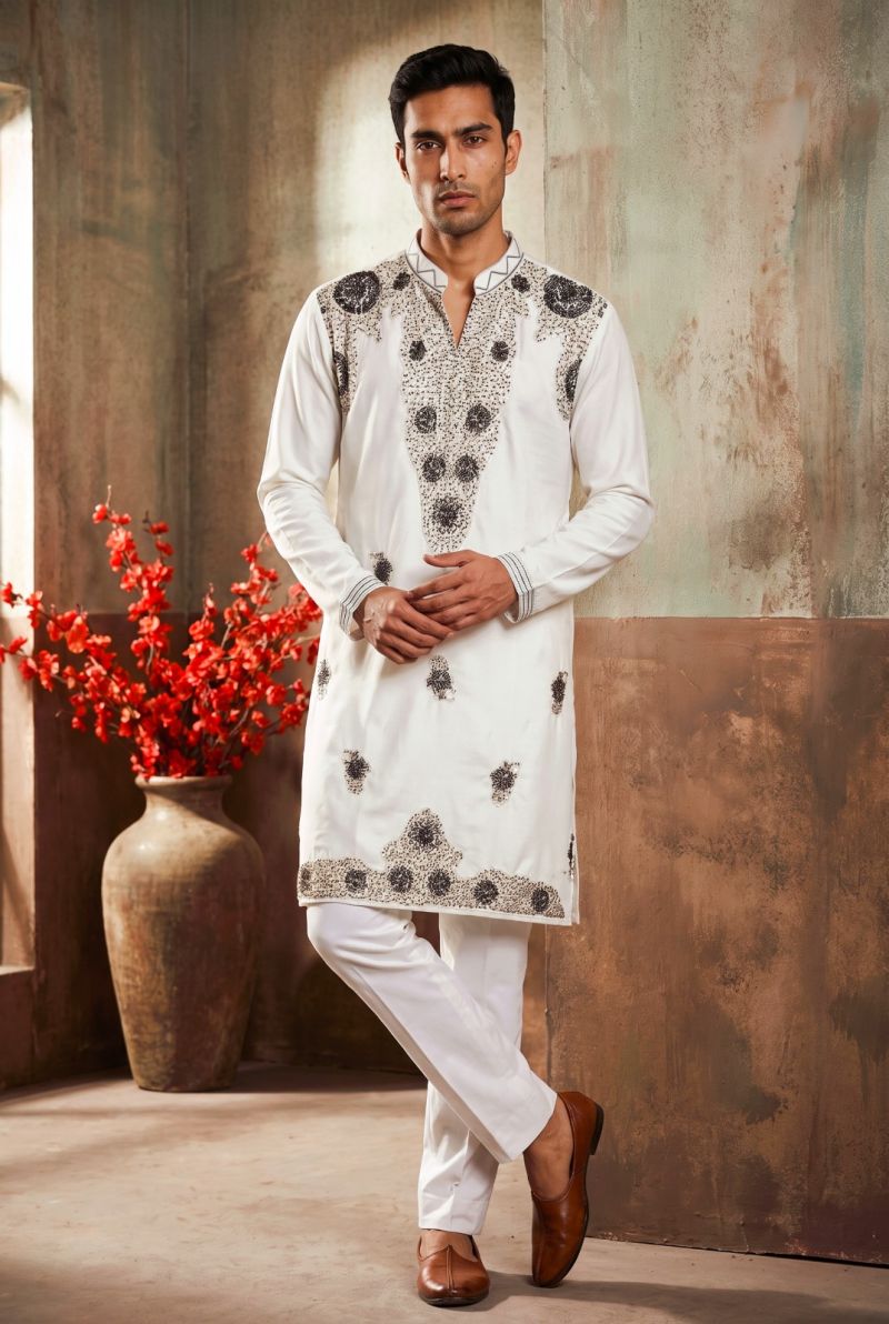 Outluk Wedding 54 Lachaka Embroidery Worked Kurta And Pajama Catalog — Men's Wear, Outluk wholesale from Surat — Photo 8