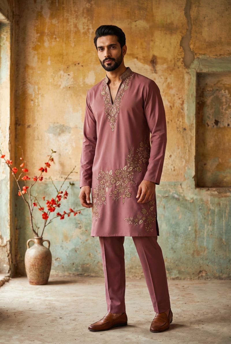 Outluk Wedding 54 Lachaka Embroidery Worked Kurta And Pajama Catalog — Men's Wear, Outluk wholesale from Surat — Photo 5
