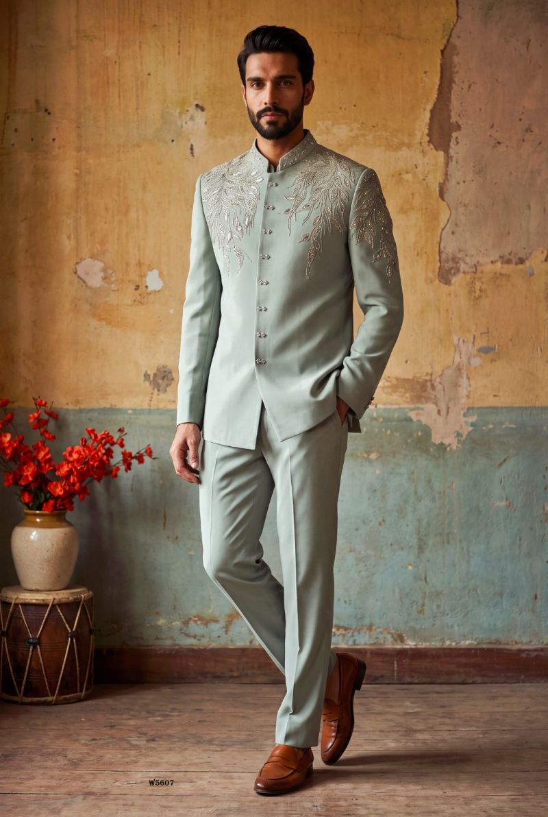 Outluk Wedding 56 Man Wear Lachaka Hand Work Designer Jodhpuri Suit Collection — Men's Wear, Outluk wholesale from Surat — Photo 24