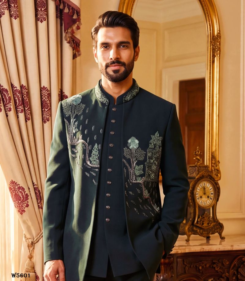 Outluk Wedding 56 Man Wear Lachaka Hand Work Designer Jodhpuri Suit Collection — Men's Wear, Outluk wholesale from Surat — Photo 15