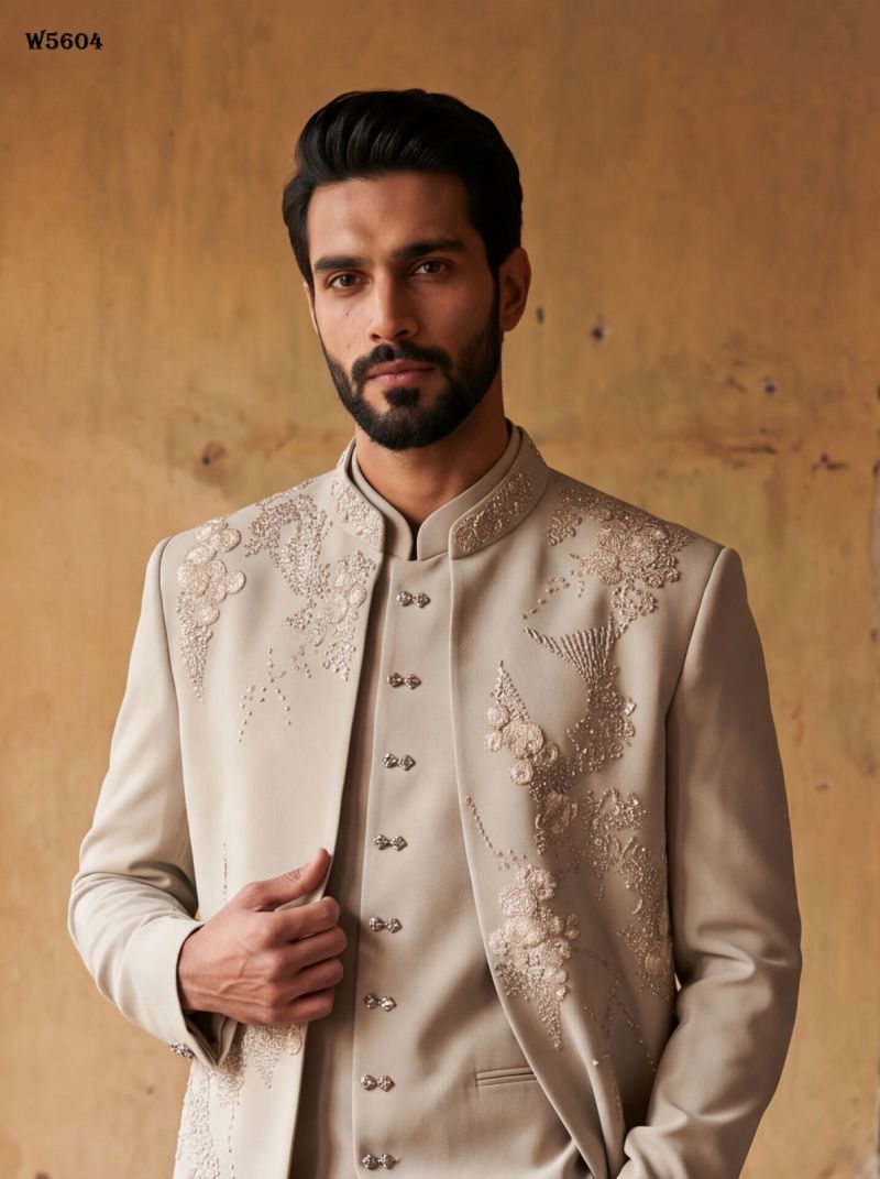 Outluk Wedding 56 Man Wear Lachaka Hand Work Designer Jodhpuri Suit Collection — Men's Wear, Outluk wholesale from Surat — Photo 14