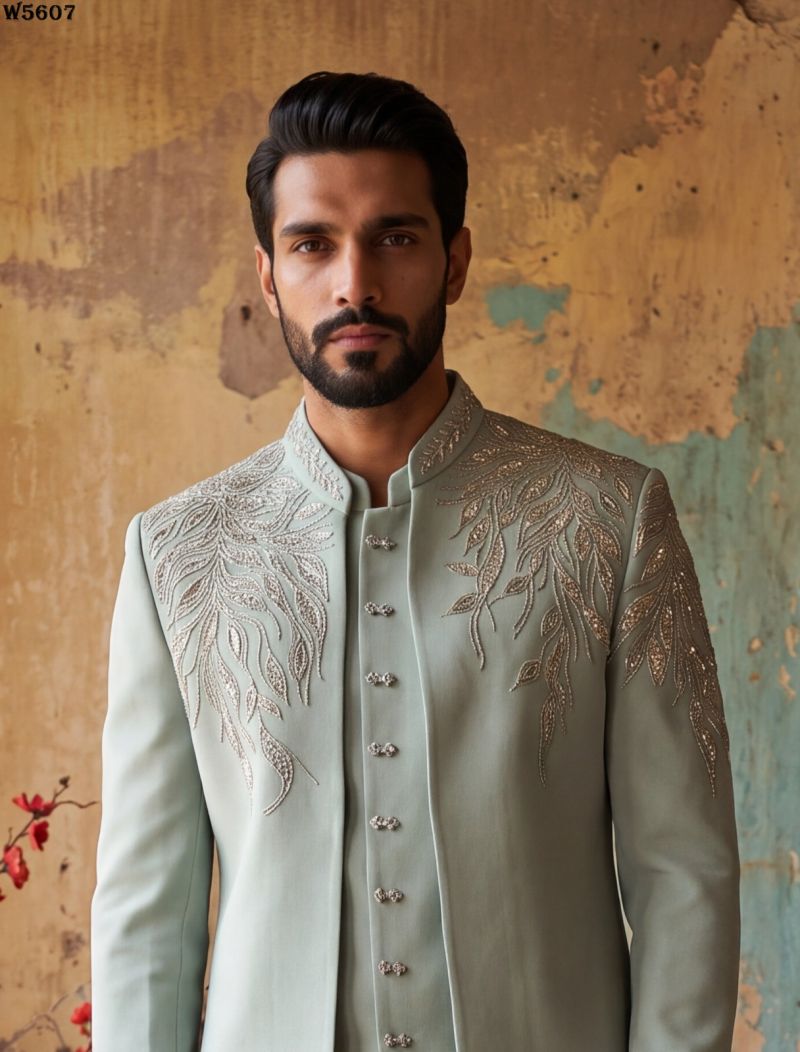 Outluk Wedding 56 Man Wear Lachaka Hand Work Designer Jodhpuri Suit Collection — Men's Wear, Outluk wholesale from Surat — Photo 10