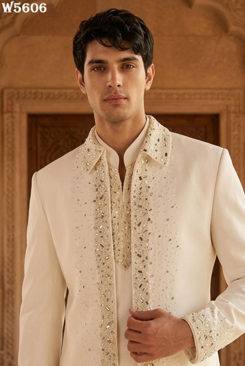 Outluk Wedding 56 Man Wear Lachaka Hand Work Designer Jodhpuri Suit Collection — Men's Wear, Outluk wholesale from Surat — Photo 7