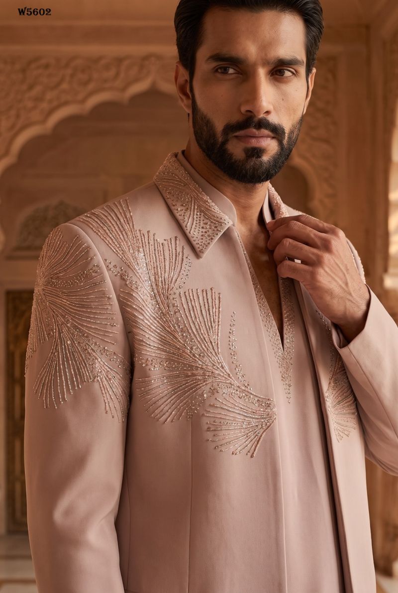 Outluk Wedding 56 Man Wear Lachaka Hand Work Designer Jodhpuri Suit Collection — Men's Wear, Outluk wholesale from Surat — Photo 6
