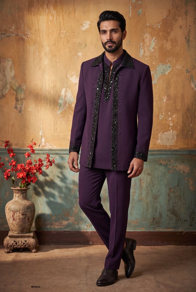 Outluk Wedding 56 Man Wear Lachaka Hand Work Designer Jodhpuri Suit Collection — Men's Wear, Outluk wholesale from Surat — Photo 32