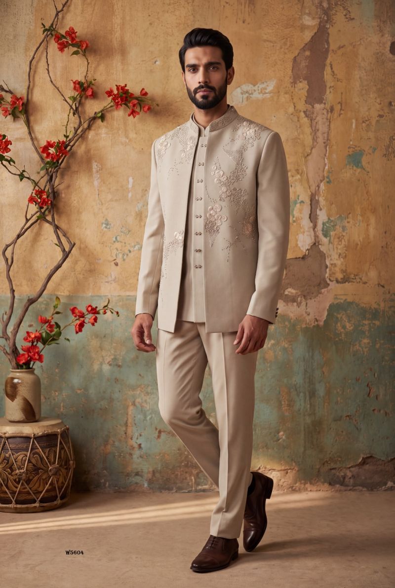 Outluk Wedding 56 Man Wear Lachaka Hand Work Designer Jodhpuri Suit Collection — Men's Wear, Outluk wholesale from Surat — Photo 30