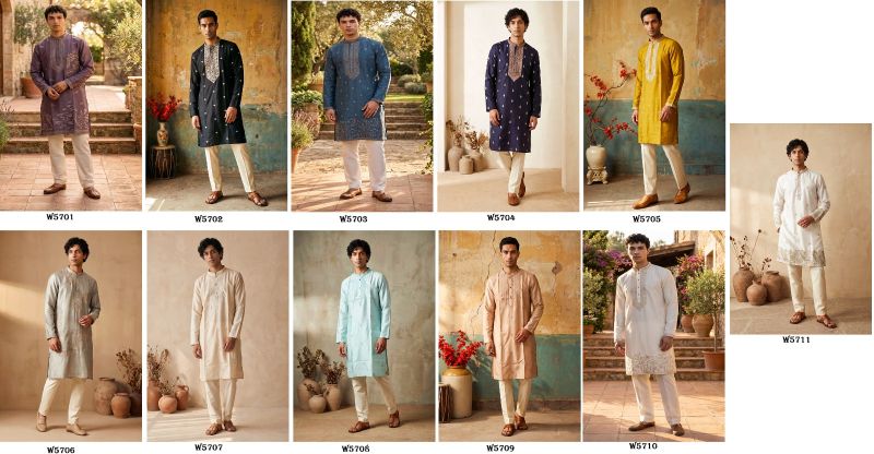 Outluk Wedding 57 Silk Designer Kurta With Bottom Collection — Men's Wear, Outluk wholesale from Surat — Photo 11