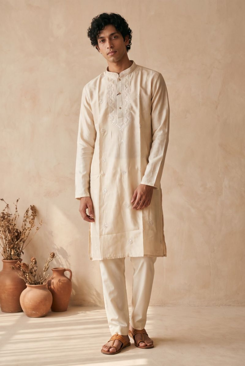 Outluk Wedding 57 Silk Designer Kurta With Bottom Collection — Men's Wear, Outluk wholesale from Surat — Photo 3