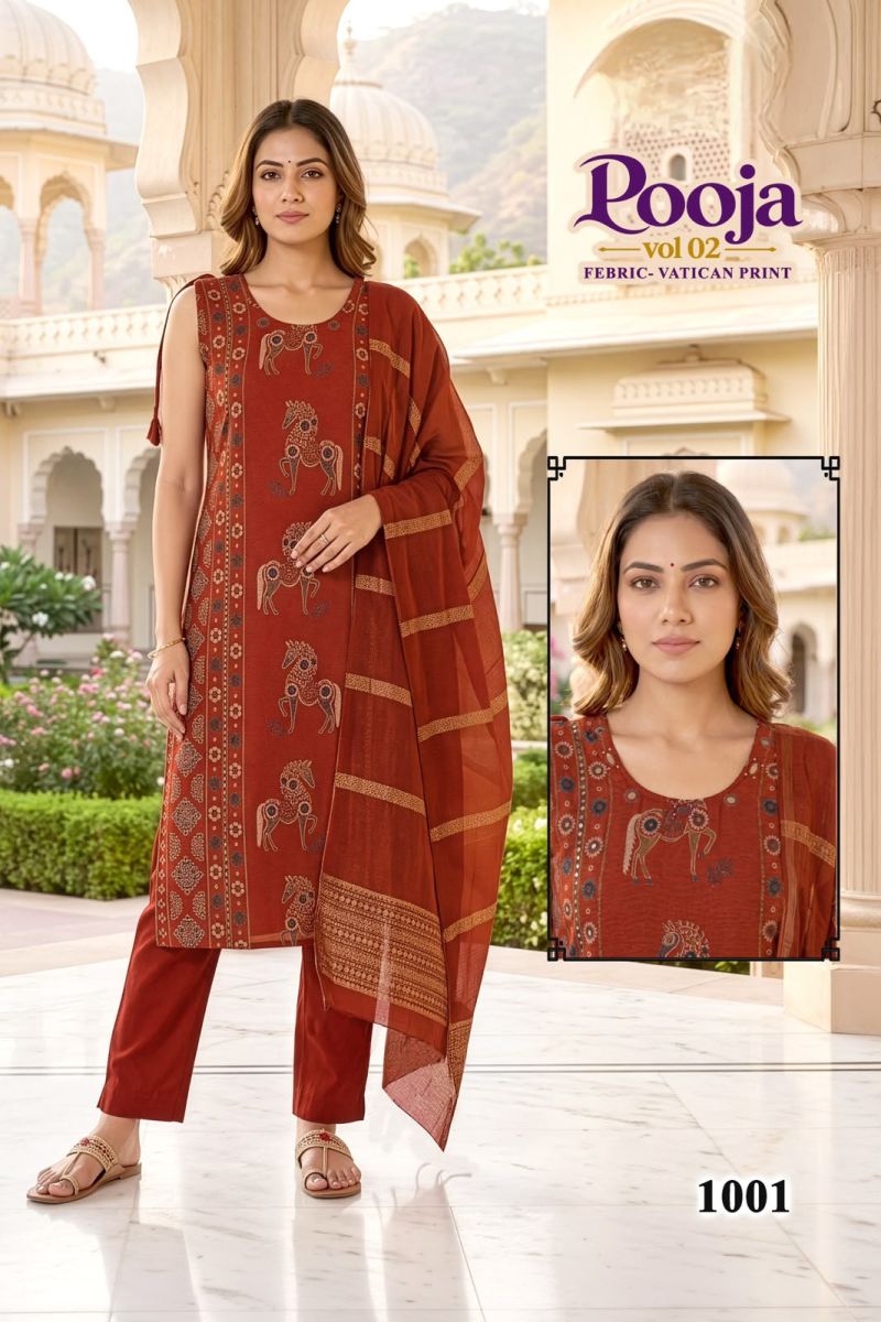Pooja D No 1001 To 07 Vertican Discharge Printed Kurti Set Catalog — Wholesale Kurtis, Vardan Ethnic wholesale from Surat — Photo 7