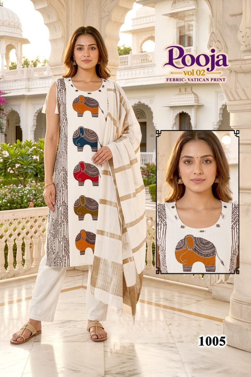 Pooja D No 1001 To 07 Vertican Discharge Printed Kurti Set Catalog — Wholesale Kurtis, Vardan Ethnic wholesale from Surat — Photo 6