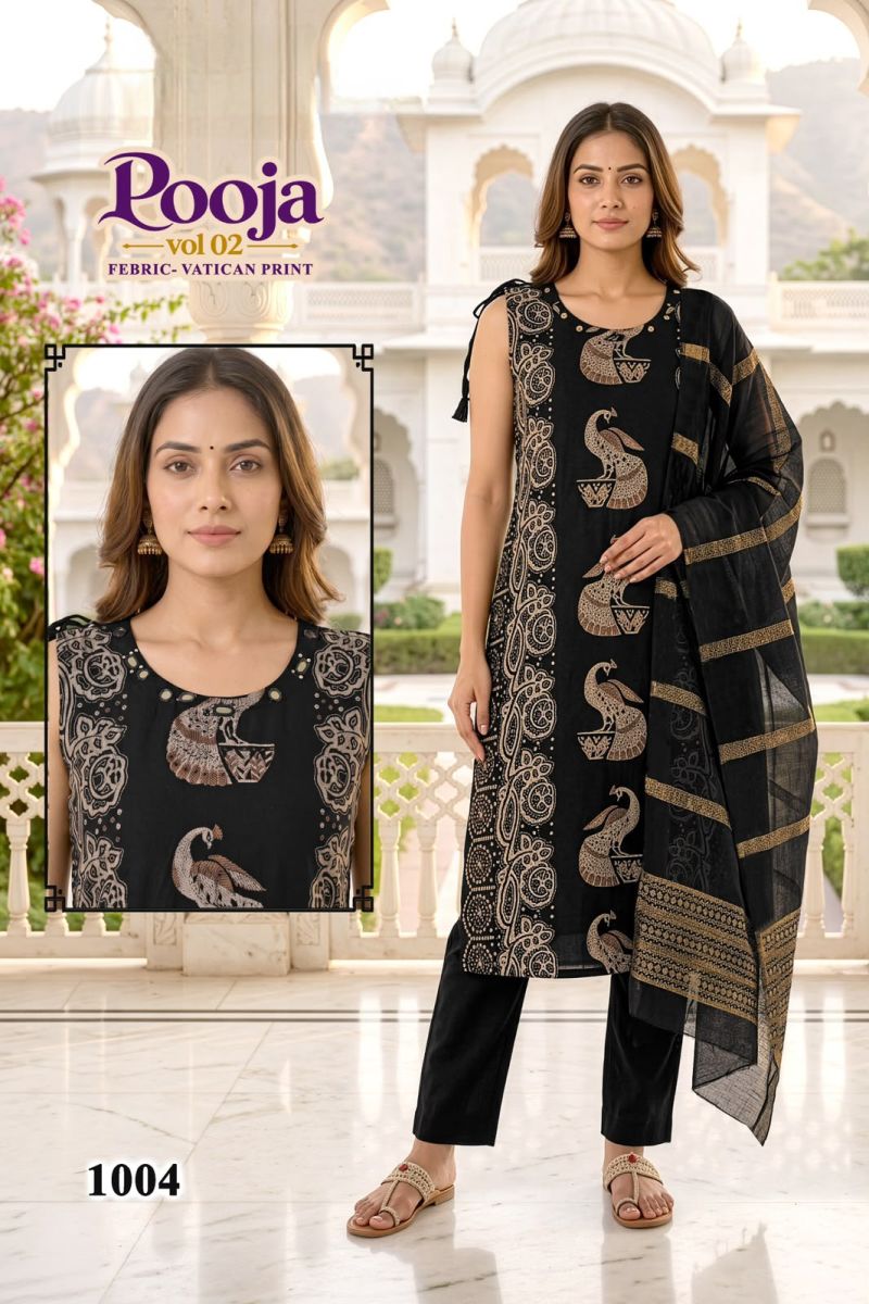 Pooja D No 1001 To 07 Vertican Discharge Printed Kurti Set Catalog — Wholesale Kurtis, Vardan Ethnic wholesale from Surat — Photo 3