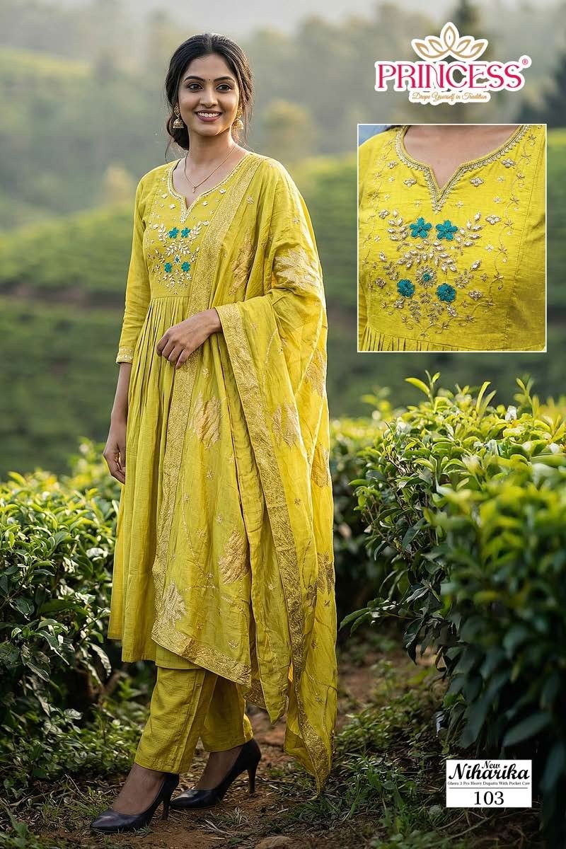 Princess New Niharika Nx Vatican Anarkali Kurti With Bottom Dupatta Collection — Wholesale Kurtis, Vardan Ethnic wholesale from Surat — Photo 3
