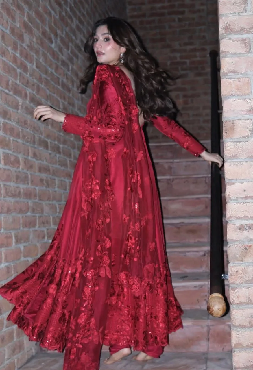 RTC 6076 Heavy Vichitra Silk Anarkali Suit with  Cotton Pant &amp; Butterfly Net Dupatta Set — Wholesale Kurtis, RTC wholesale from Surat — view 6