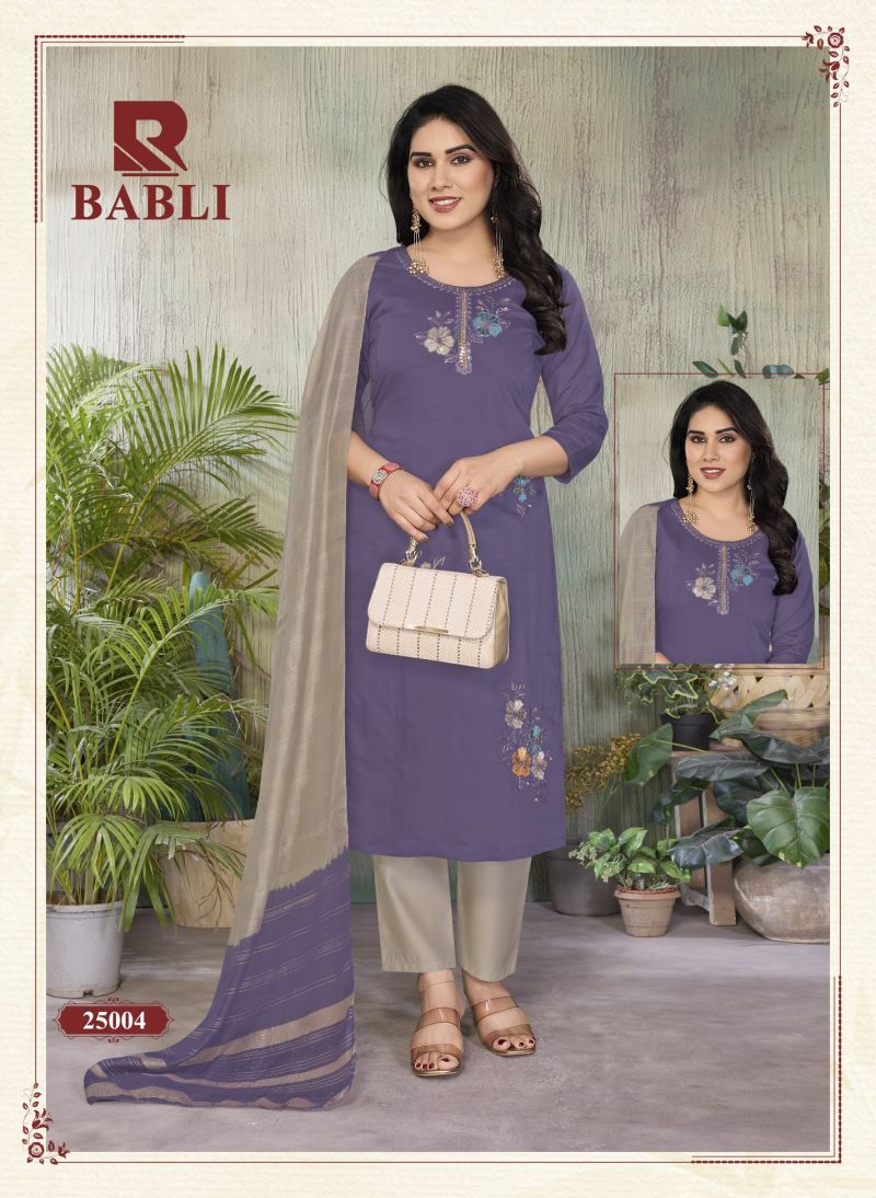 Raashi Babli Roman Silk Embroidered Kurti With Bottom Dupatta Collection — Wholesale Kurtis, RAASHI wholesale from Surat — view 4