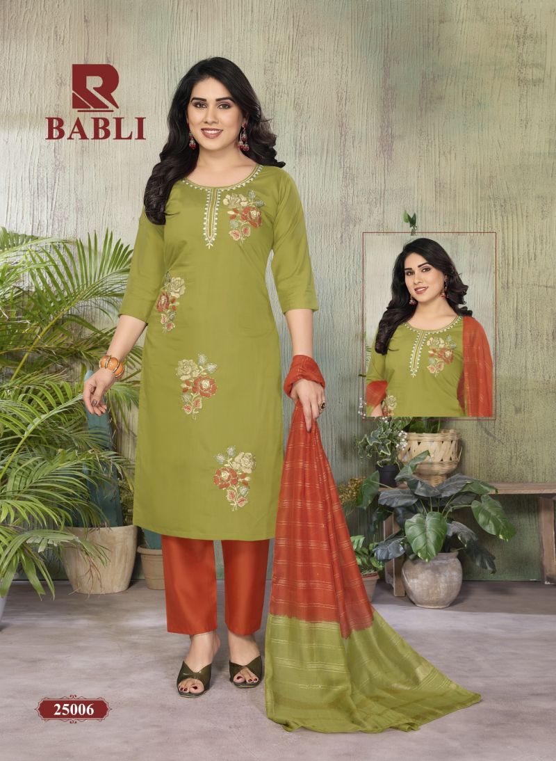 Raashi Babli Roman Silk Embroidered Kurti With Bottom Dupatta Collection