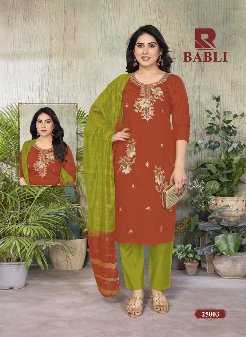 Raashi Babli Roman Silk Embroidered Kurti With Bottom Dupatta Collection — Wholesale Kurtis, RAASHI wholesale from Surat — view 6