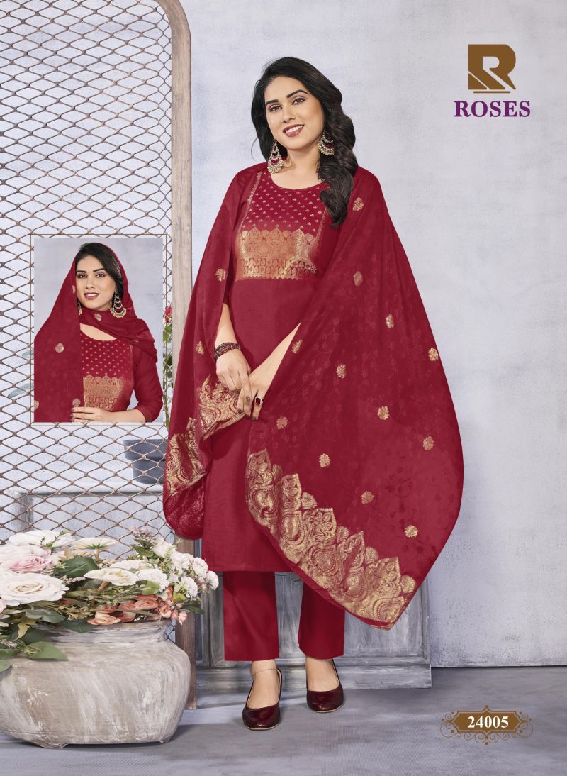 Raashi Roses Wholesale Roman Silk Embroidered Kurti With Bottom Dupatta Collection — Wholesale Kurtis, RAASHI wholesale from Surat — view 8