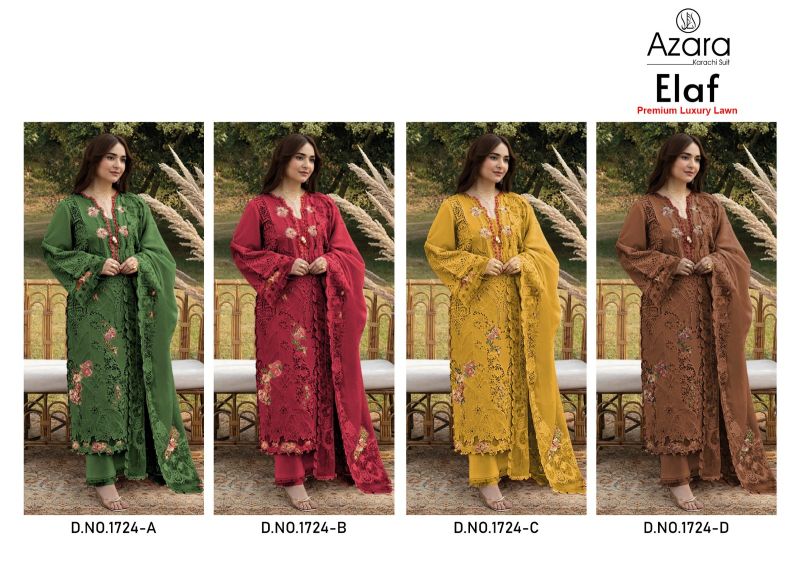Radhika Azara Elaf Premium Cotton Embroidered Dress Material Collection — Wholesale Salwar Suits, Radhika wholesale from Surat — view 6
