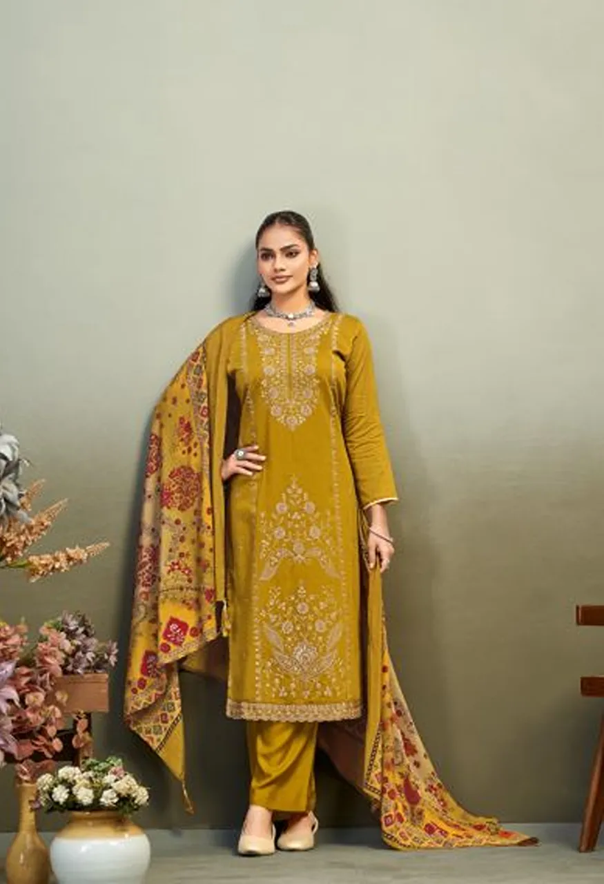 Radhika Azara Zaira Vol 1 Zam Cotton Embroidered Dress Material Collection — Wholesale Salwar Suits, Radhika wholesale from Surat — view 3