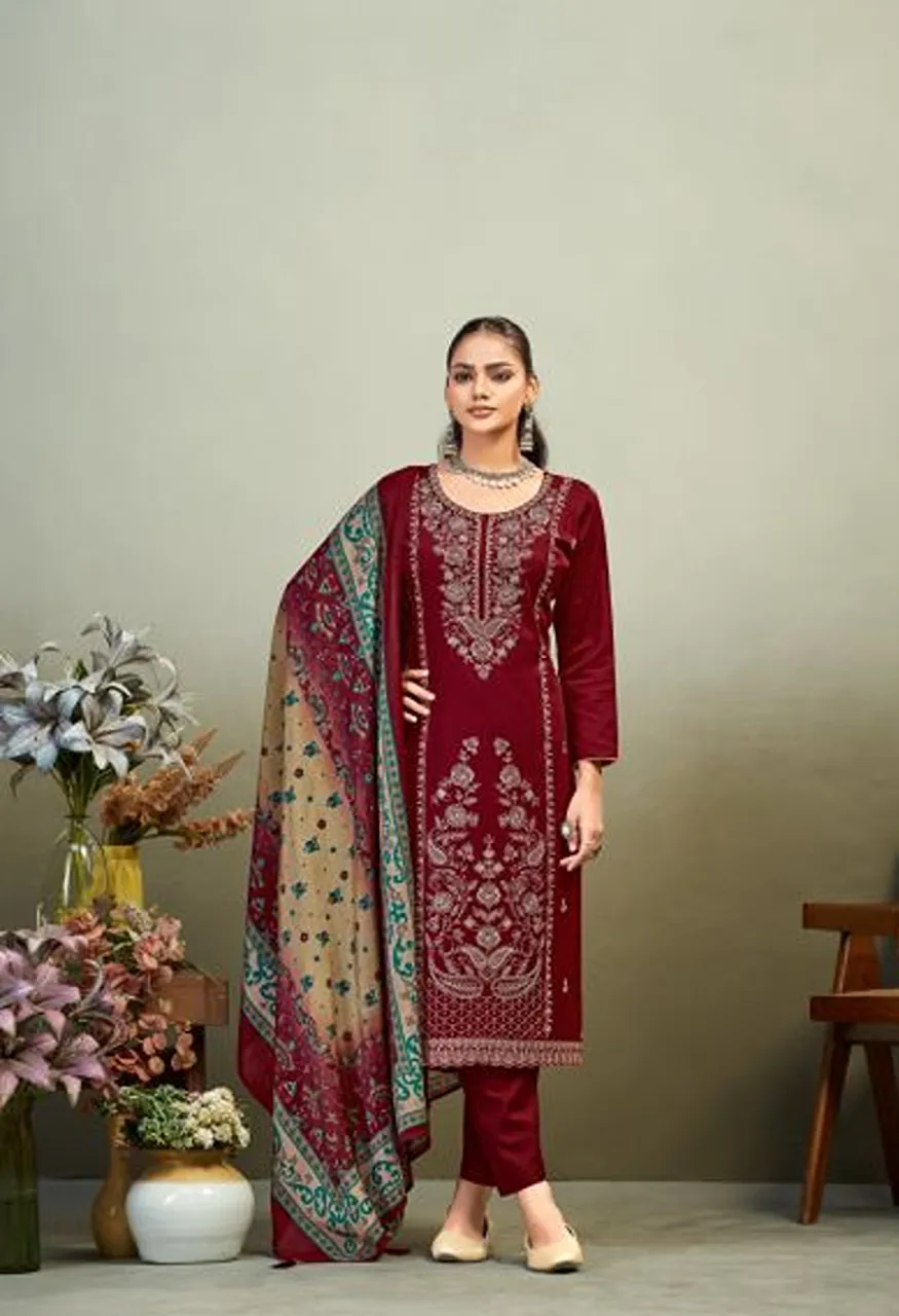 Radhika Azara Zaira Vol 1 Zam Cotton Embroidered Dress Material Collection — Wholesale Salwar Suits, Radhika wholesale from Surat — view 5