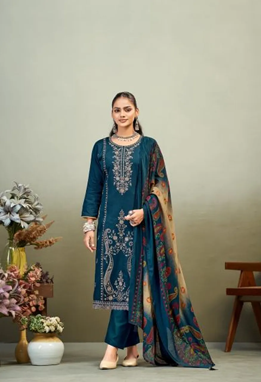Radhika Azara Zaira Vol 1 Zam Cotton Embroidered Dress Material Collection — Wholesale Salwar Suits, Radhika wholesale from Surat — view 2