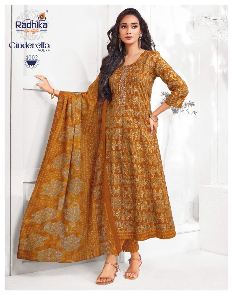 Radhika Cindrella Vol 4 Cotton Printed Kurti With Bottom Dupatta Collection — Wholesale Kurtis, Radhika Lifestyle wholesale from Surat — Photo 4