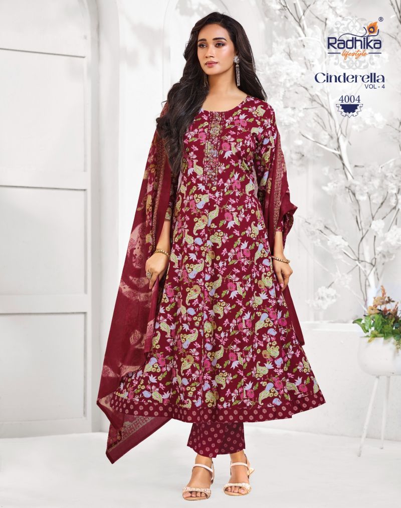 Radhika Cindrella Vol 4 Cotton Printed Kurti With Bottom Dupatta Collection — Wholesale Kurtis, Radhika Lifestyle wholesale from Surat — Photo 3