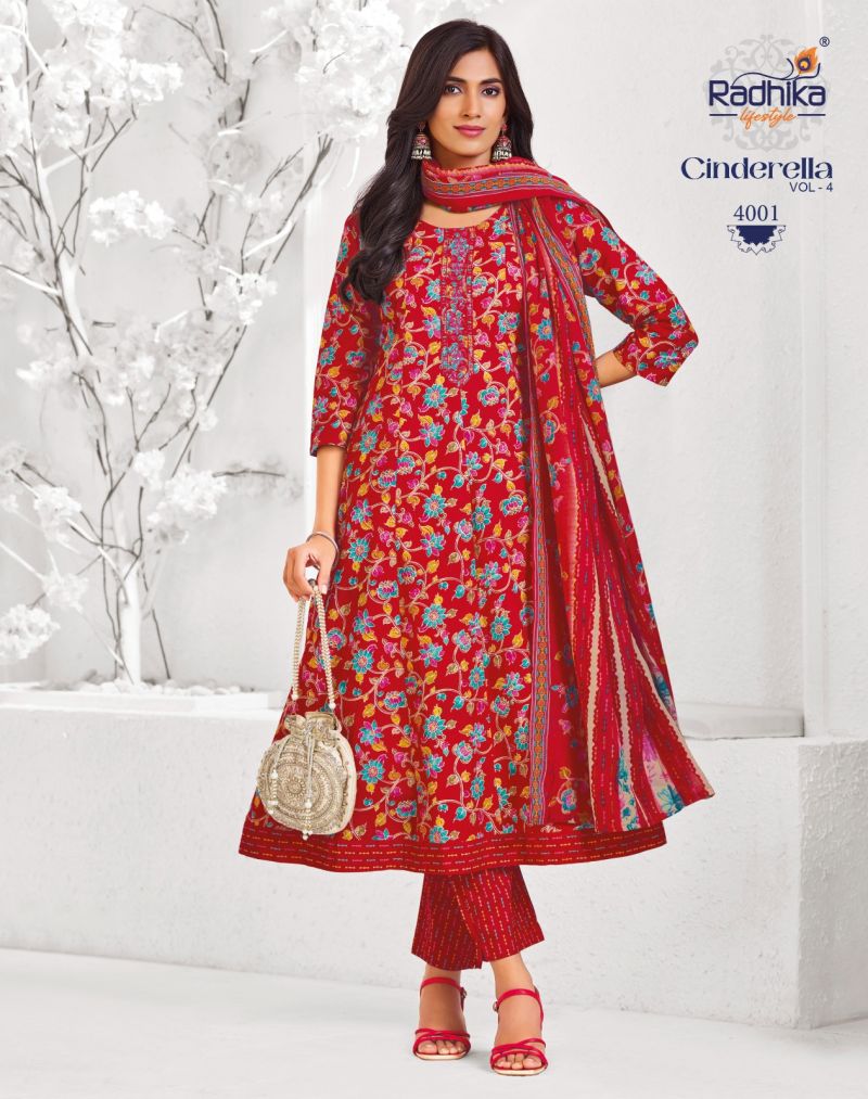 Radhika Cindrella Vol 4 Cotton Printed Kurti With Bottom Dupatta Collection — Wholesale Kurtis, Radhika Lifestyle wholesale from Surat — Photo 2