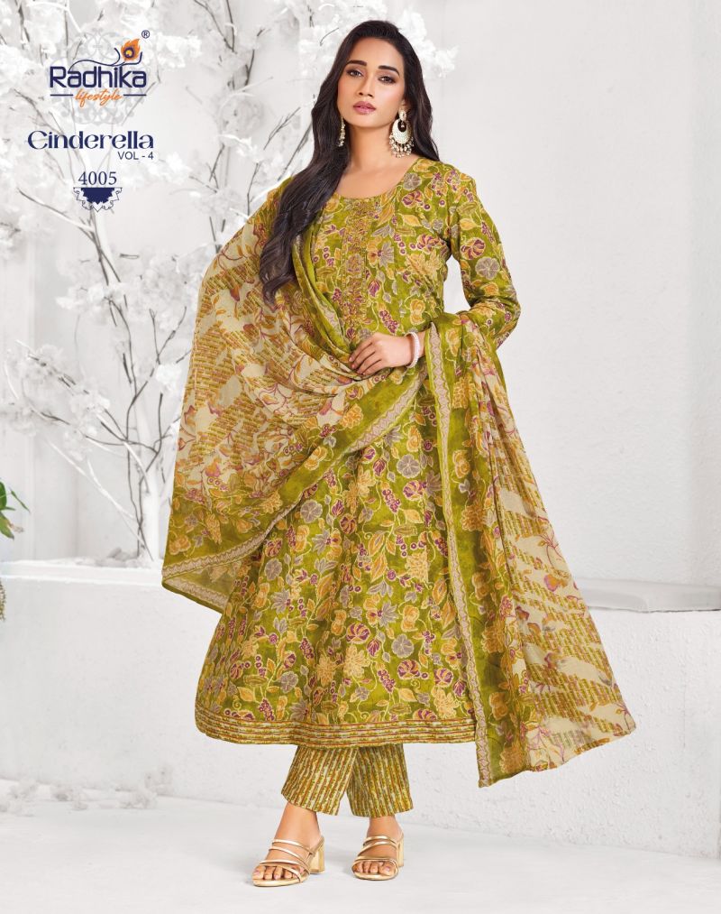 Radhika Cindrella Vol 4 Cotton Printed Kurti With Bottom Dupatta Collection
