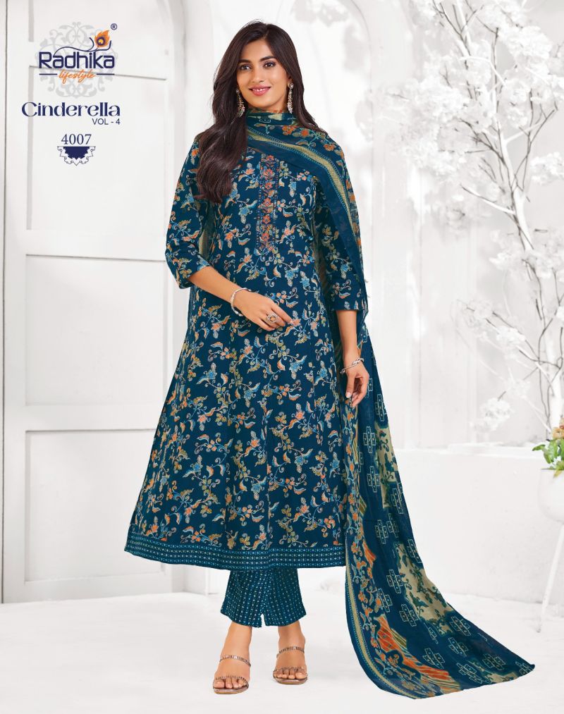 Radhika Cindrella Vol 4 Cotton Printed Kurti With Bottom Dupatta Collection — Wholesale Kurtis, Radhika Lifestyle wholesale from Surat — Photo 7