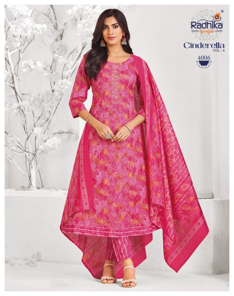 Radhika Cindrella Vol 4 Cotton Printed Kurti With Bottom Dupatta Collection — Wholesale Kurtis, Radhika Lifestyle wholesale from Surat — Photo 6
