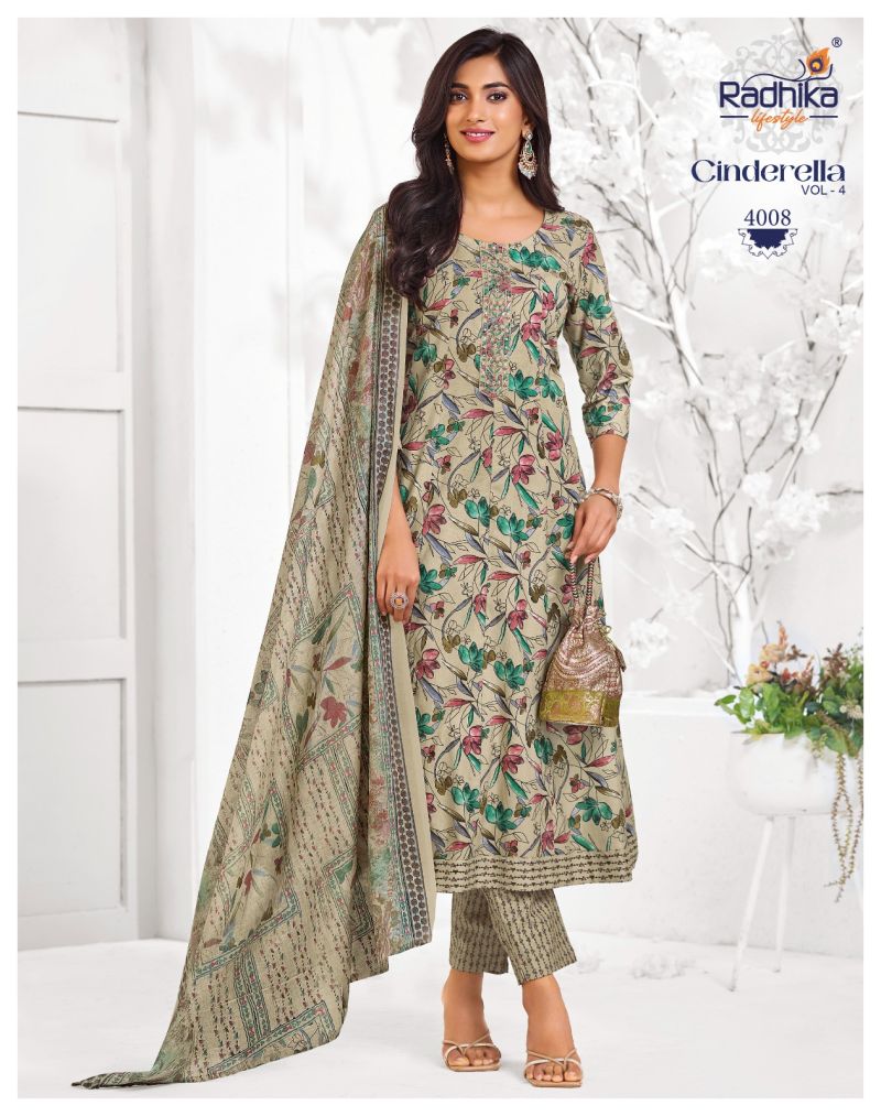 Radhika Cindrella Vol 4 Cotton Printed Kurti With Bottom Dupatta Collection — Wholesale Kurtis, Radhika Lifestyle wholesale from Surat — Photo 5
