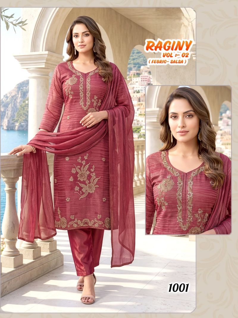 Raginy Vol 2 Heavy Salsa With Handworked Kurti Set Collection — Wholesale Salwar Suits, Vardan Ethnic wholesale from Surat — Photo 5