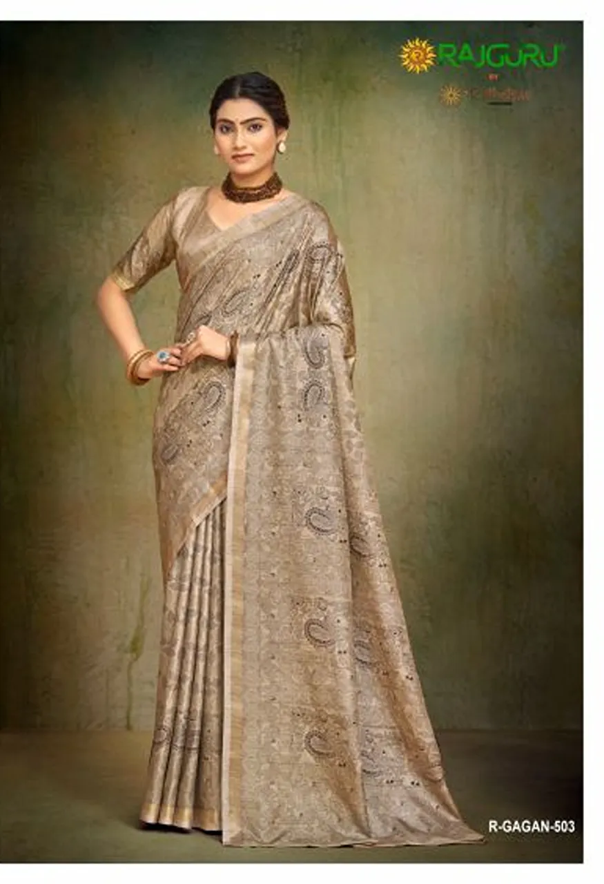 Rajguru Gagan Soft Tussar Silk Digital Printed Saree Collection