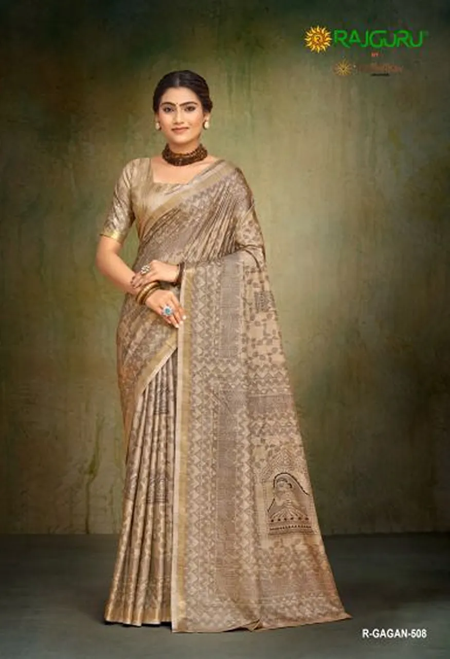 Rajguru Gagan Soft Tussar Silk Digital Printed Saree Collection — Festival Sarees, Rajguru wholesale from Surat — view 4