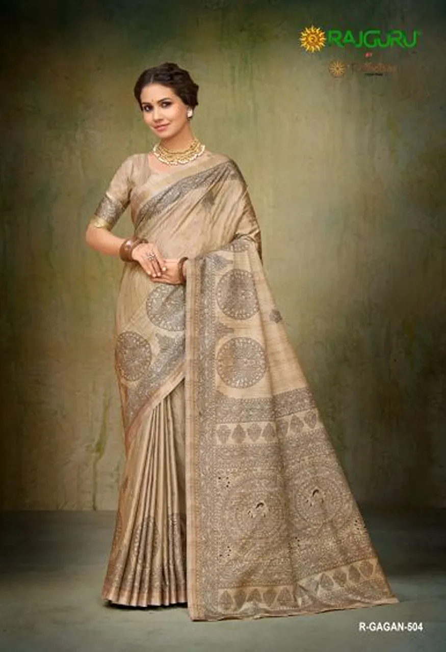 Rajguru Gagan Soft Tussar Silk Digital Printed Saree Collection — Festival Sarees, Rajguru wholesale from Surat — view 2